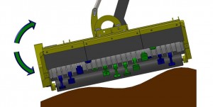 Angle float kit for verge mowing to follow ground contours