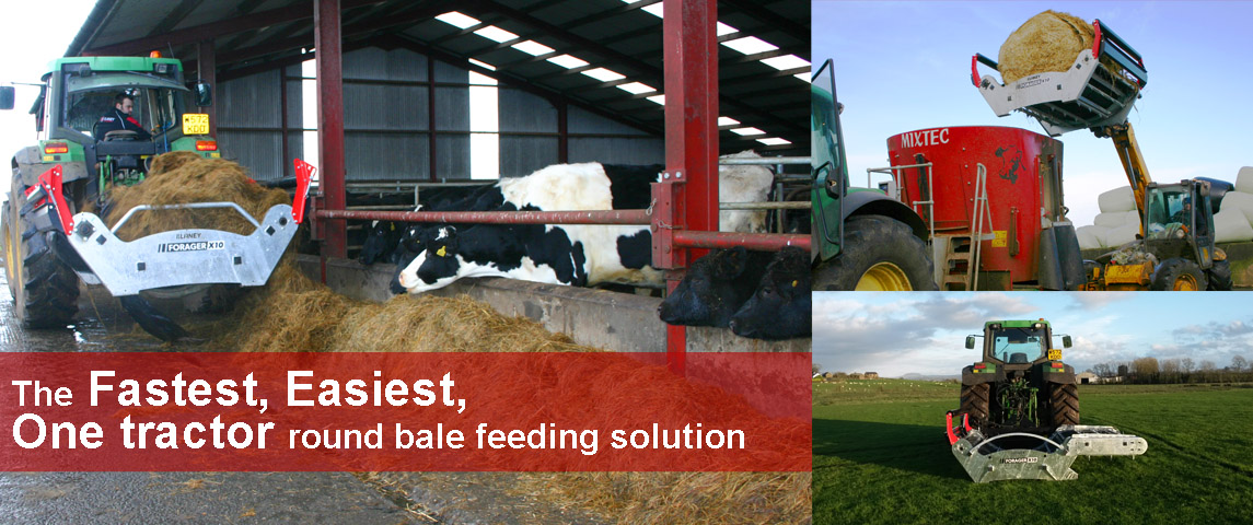 The fastest, easiest one tractor round bale feeding solution