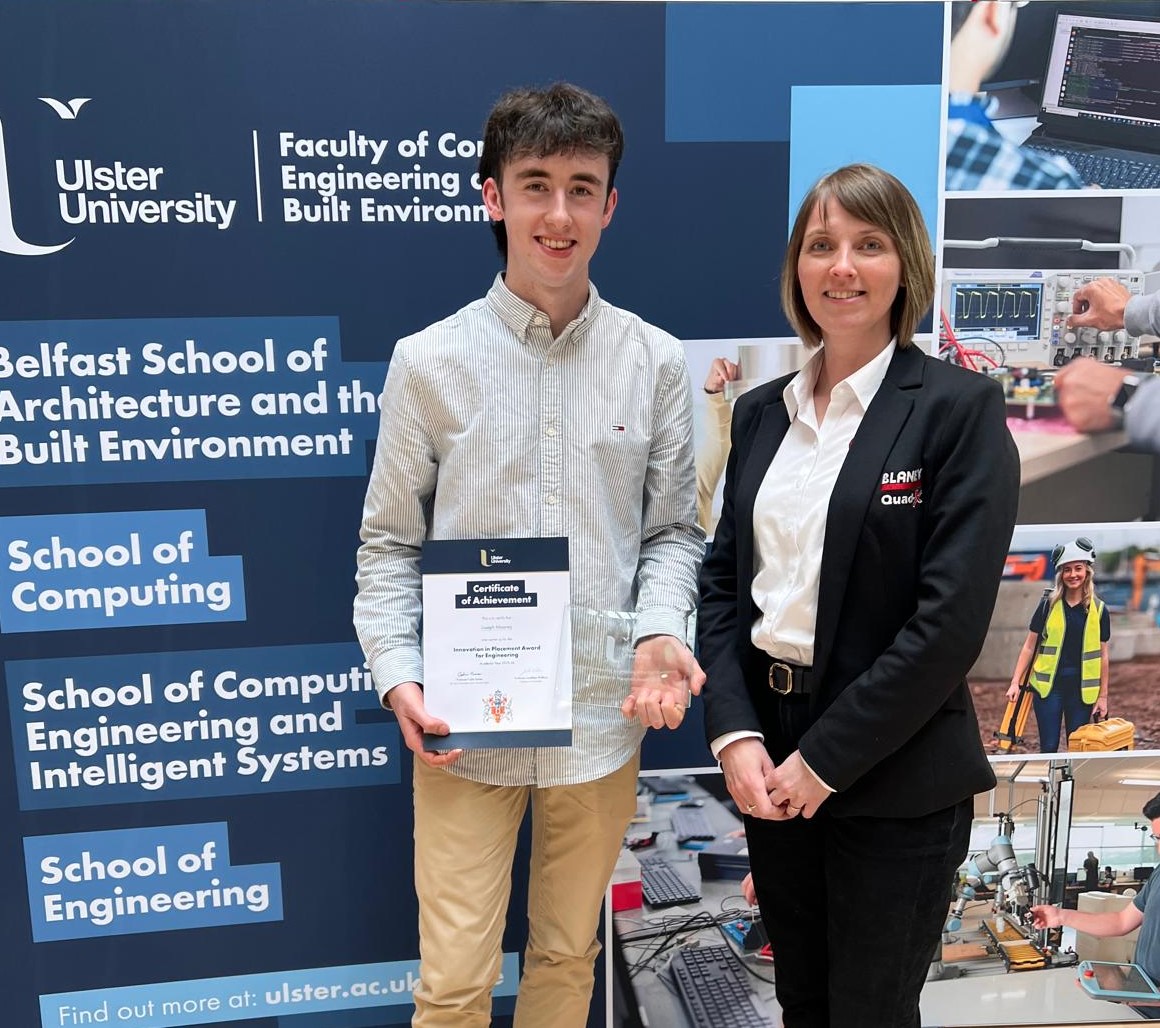 Blaney Group Placement Student Recognised at Ulster University Innovation in Placement Awards